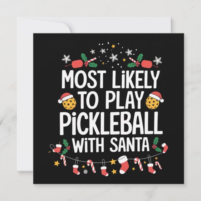Cartão De Festividades Muito Provável De Jogar Pickleball Com a Família d (Frente)