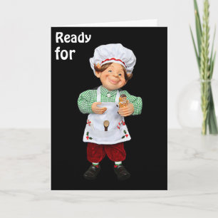 CARTÃO DE FESTIVIDADES MUITO ROMÂNTICO CHEF ELF DISSE PRONTO PARA O NATA