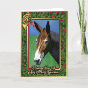 Cartão De Festividades Mule Horse Blank Christmas Card