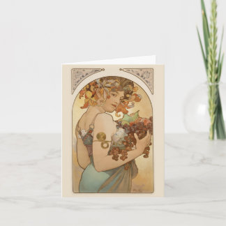 Cartão De Festividades Mulher com fruta