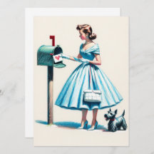 Mulher De Natal Com Caixa De Correio Scotty Dog