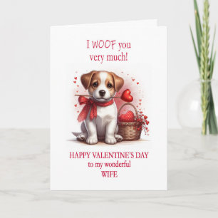 Cartão De Festividades Mulher I Wooyou Dia de os namorados Puppy Dog