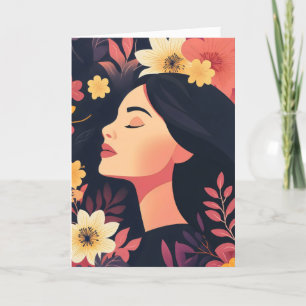 Cartão De Festividades Mulheres Flores Natureza Feminina