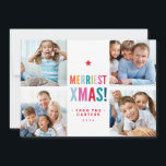 Cartão De Festividades MULTI FAMILY PHOTO festive modern minimal colorful<br><div class="desc">by kat massard >>> www.simplysweetPAPERIE.com <<< Space for 4 of your favorite photos (Edit to save your photos as a square shape, before you upload them to ensure they fit perfectly in the space provided. TIPS 1. To resize / reposition the photo hit the "customise it" button. 2. You can...</div>