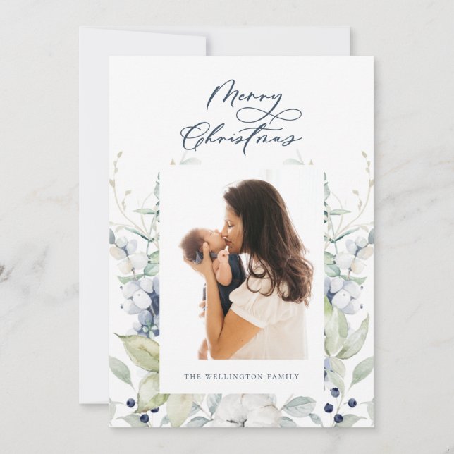 Cartão De Festividades Multi-Foto Botânica do inverno Ártico (Frente)