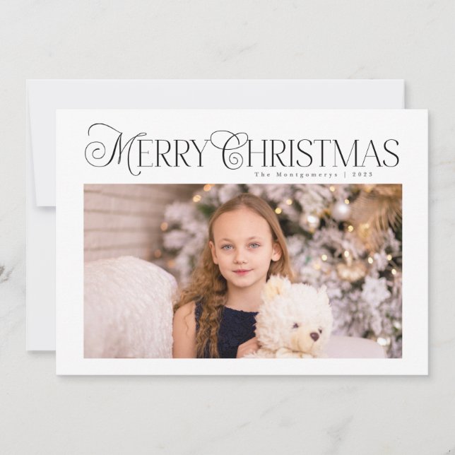 Cartão De Festividades MultiCartão com fotos Clássico de Feriado Azul de  (Frente)