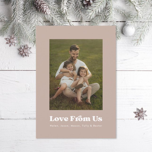 Cartão De Festividades Multifoto do Amor da Família Americana (Criador carregado)