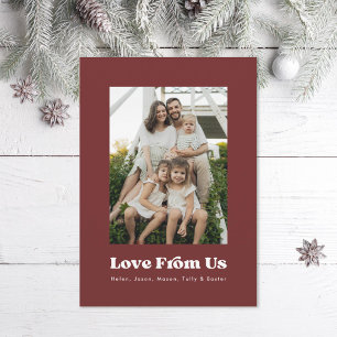 Cartão De Festividades Multifoto do Amor da Família Americana