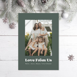 Cartão De Festividades Multifoto do Amor da Família Americana