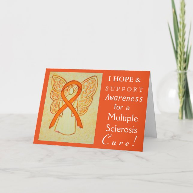 Cartão De Festividades Multiple Sclerosis Awareness Ribbon Angel MS Card (Frente)