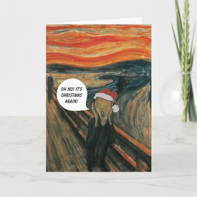Cartão De Festividades Munch The Scream Anti Christmas Card (Frente)