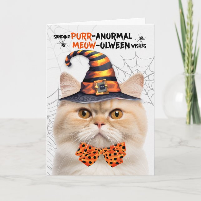 Cartão De Festividades Munchkin Cat PURRanormal MEOWolween (Frente)