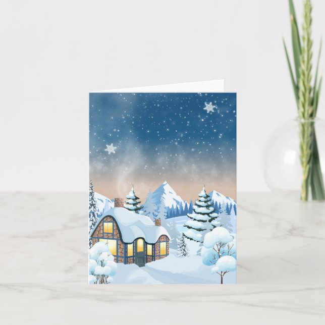 Cartão De Festividades Mundo encantado de inverno  (Frente)