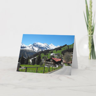 Cartão De Festividades Murren, uma vila alpina na Suíça