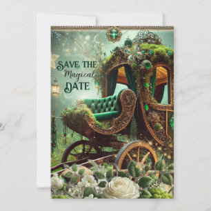 Cartão De Festividades Musgo Mágico & Carruagem Esmeralda ao Luar Salve o