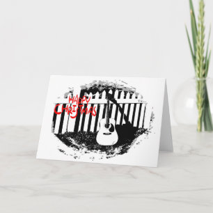 Cartão De Festividades Música abre o Natal - Violão acústico no Natal