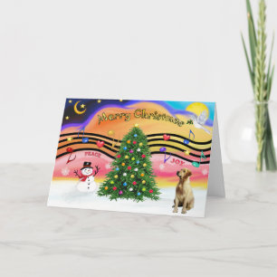 Cartão De Festividades Música de Natal 2 - Labrador (Amarelo)