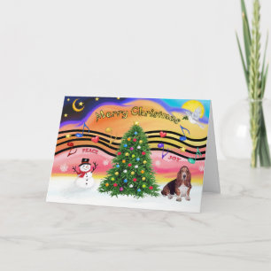 Cartão De Festividades Música Natal 2 - Caça-Basset