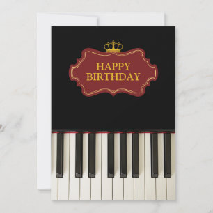 Cartão De Festividades Música Piano Keys Happy Birthday