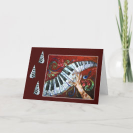 Cartão De Festividades Musical Merriment - Piano Holiday Card