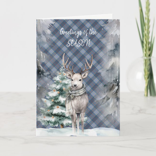 Cartão De Festividades Musselburgh Modern Tartan Christmas Holiday Card (Frente)