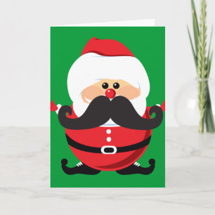 Cartão De Festividades Mustache Santa Claus