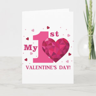 Cartão De Festividades My 1st Valentine's Day Greeting Card