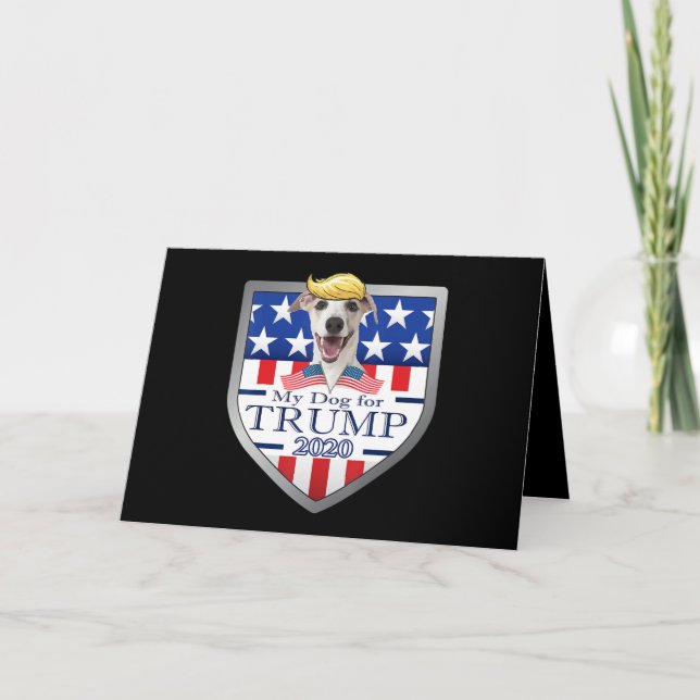 Cartão De Festividades My Dog Trump 2020 Greyhound Wearing Glasses (Frente)