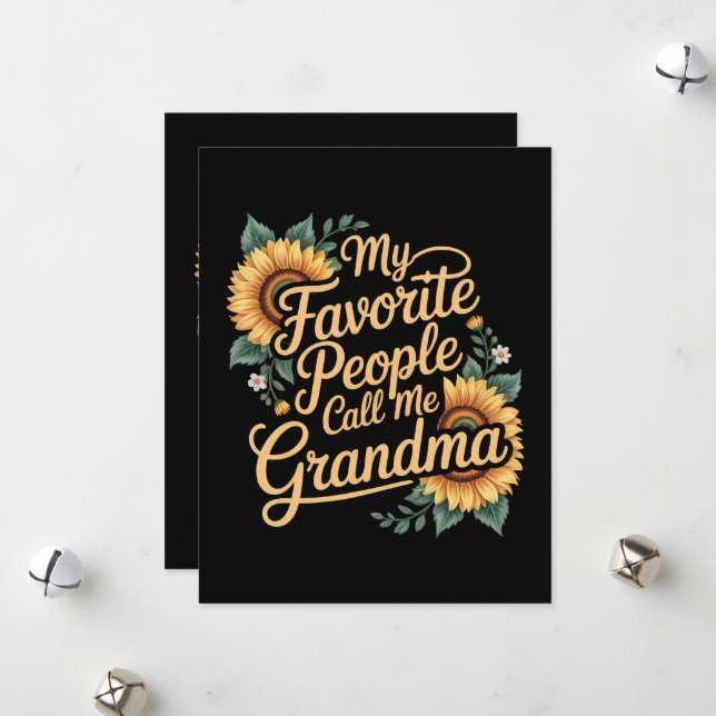 Cartão De Festividades My Favorite People Call Me Grandma Mother's Day (Frente/Verso In Situ)