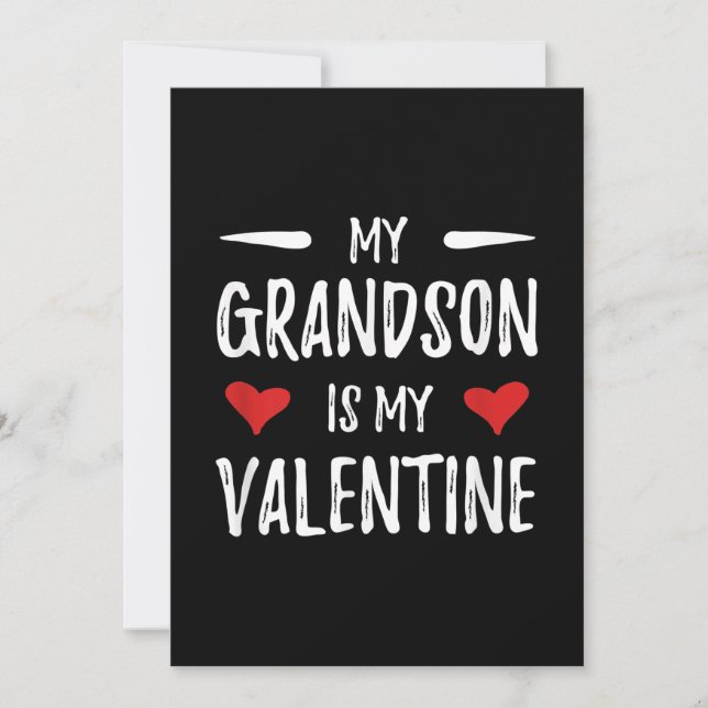 Cartão De Festividades My Grandson Is My Valentine for Grandma (Frente)