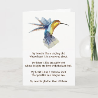 Cartão De Festividades My Love Has Come - romantic poetry valentine card