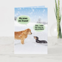Cartão De Festividades My Paws Are Frozen Christmas