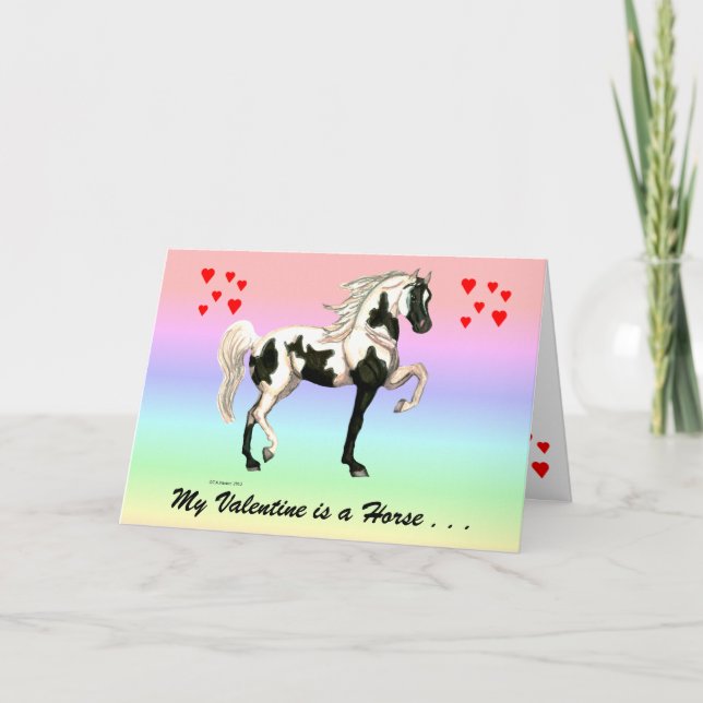 Cartão De Festividades My Valentine Horse Greeting Card (Frente)