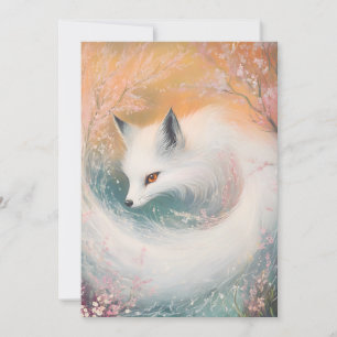 Cartão De Festividades Mystic Bloom Primavera Fox Watercolor