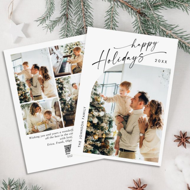 Cartão De Festividades Na moda 5 FOTO de Natal Elegante (Criador carregado)