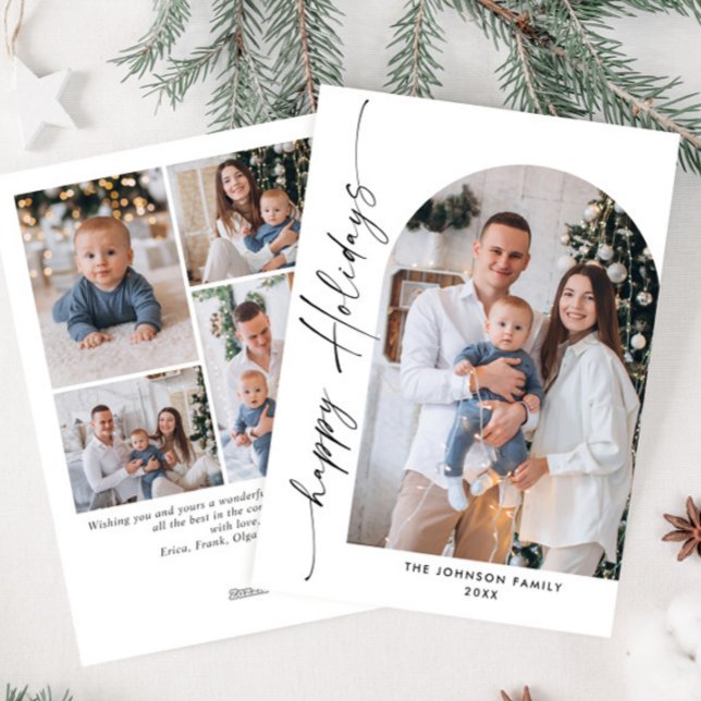 Cartão De Festividades Na moda 5 FOTO de Natal Elegante (Criador carregado)
