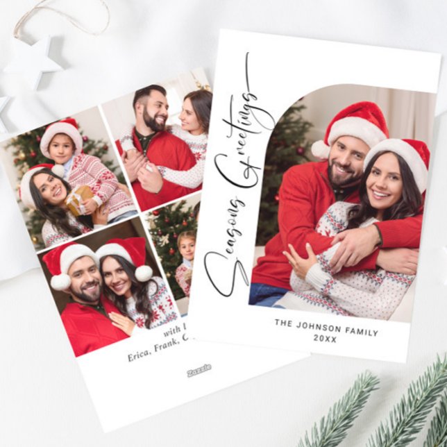 Cartão De Festividades Na moda 5 FOTO de Natal Elegante (Criador carregado)