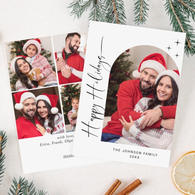 Cartão De Festividades Na moda 5 FOTO de Natal Elegante (Criador carregado)