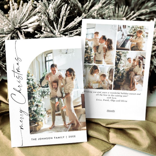 Cartão De Festividades Na moda 5 FOTO de Natal Elegante (Criador carregado)