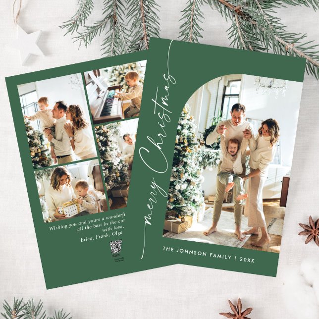 Cartão De Festividades Na moda 5 FOTO de Natal Elegante (Criador carregado)