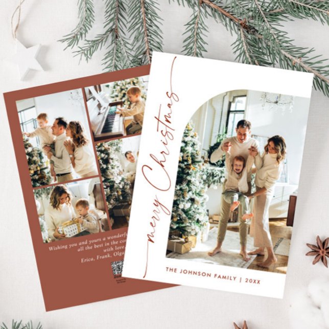 Cartão De Festividades Na moda 5 FOTO de Natal Elegante (Criador carregado)