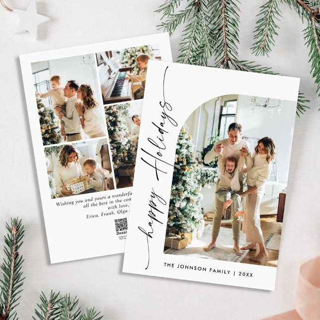 Cartão De Festividades Na moda 5 FOTO de Natal Elegante (Criador carregado)