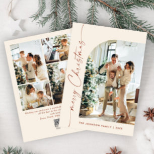 Cartão De Festividades Na moda 5 FOTO de Natal Elegante