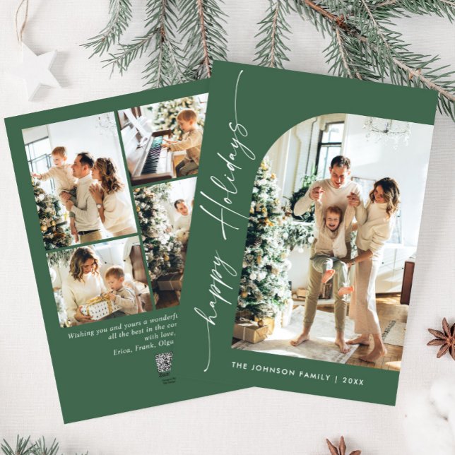 Cartão De Festividades Na moda 5 FOTO de Natal Elegante (Criador carregado)