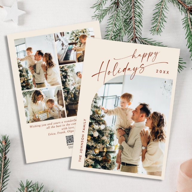 Cartão De Festividades Na moda 5 FOTO de Natal Elegante (Criador carregado)