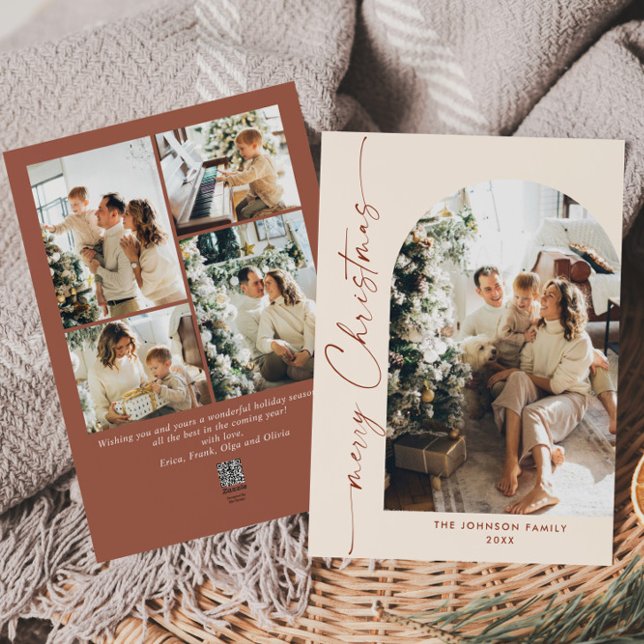 Cartão De Festividades Na moda 5 FOTO de Natal Elegante (Criador carregado)