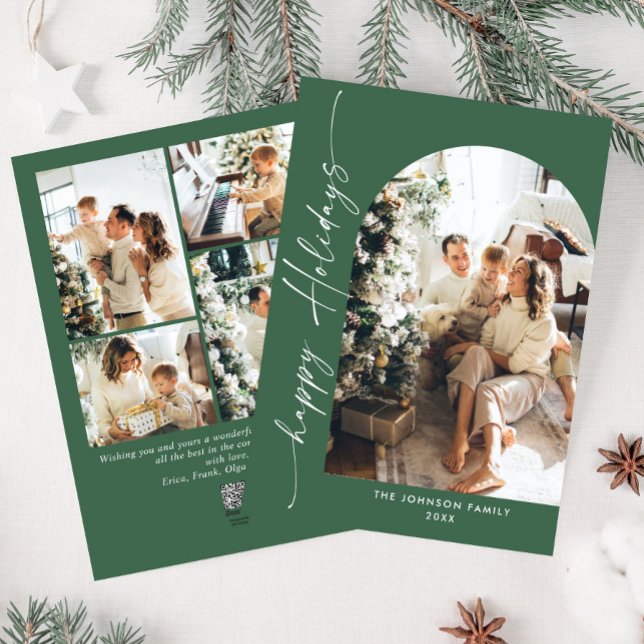 Cartão De Festividades Na moda 5 FOTO de Natal Elegante (Criador carregado)