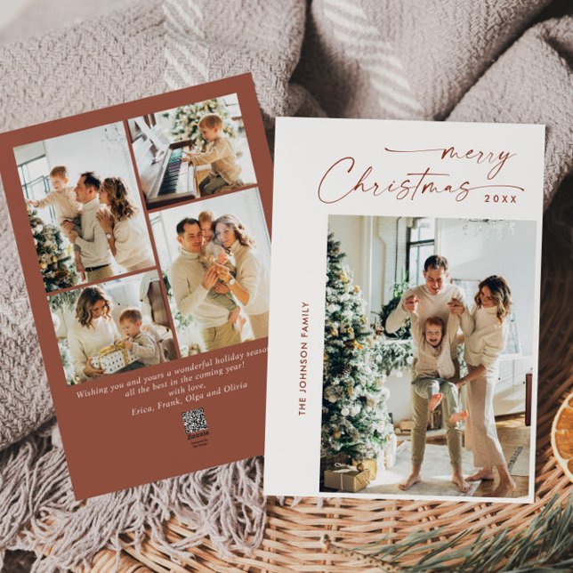 Cartão De Festividades Na moda 5 FOTO de Natal Elegante (Criador carregado)