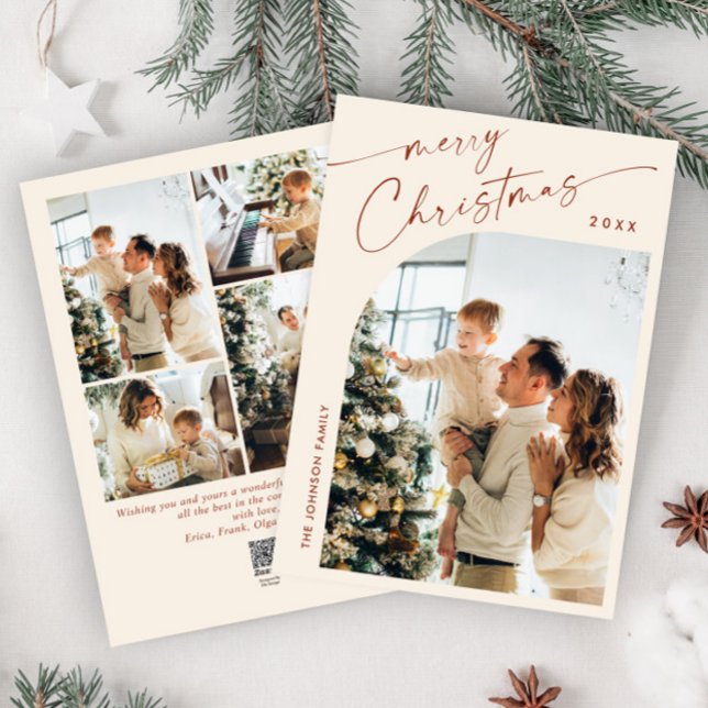Cartão De Festividades Na moda 5 FOTO de Natal Elegante (Criador carregado)