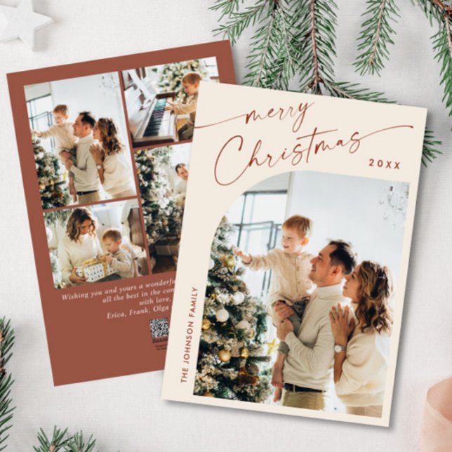 Cartão De Festividades Na moda 5 FOTO de Natal Elegante (Criador carregado)